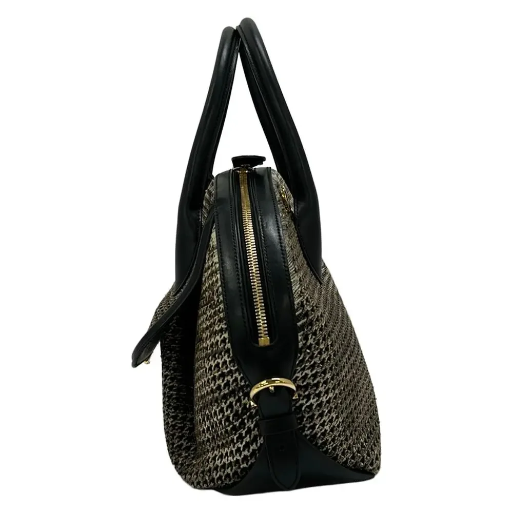 Salvatore Ferragamo Medium Fiamma Handbag Light gray Black